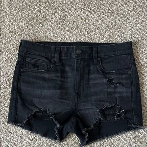 American Eagle Outfitters Black Distressed Jean Shorts